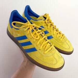 Adidas Handball Spezial Yellow Wonder Glow Blue Sz 8.5 Gum Suede Casual FV 1226
